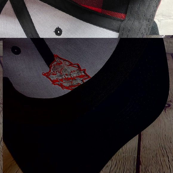 Lumberjack Hat Cap Snapback Red Black Checkered Full Fit Spirits Embroidered - Picture 11 of 11